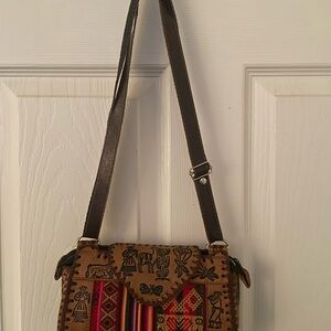Crossbody Hand Carved Leather Purse